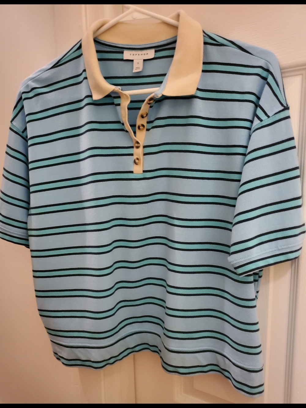 NWOT Topshop Stripped Boxy Polo